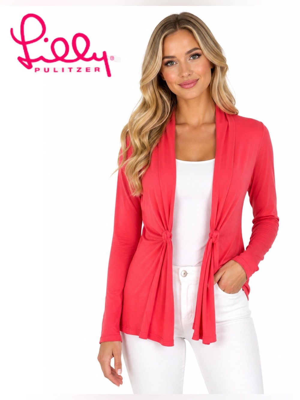 LILLY PULITZER🦩Abington Pima
Pink Open Front Cardigan